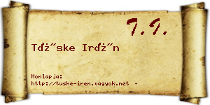 Tüske Irén névjegykártya
