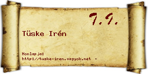 Tüske Irén névjegykártya